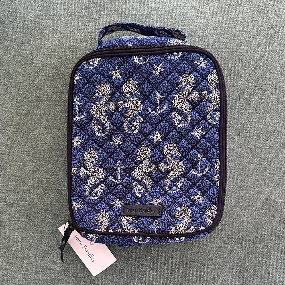 Vera Bradley Seahorse of Course Navy and White Iconic Lunch Bunch Thermal Lunch